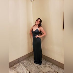 Green strappy back maxi dress